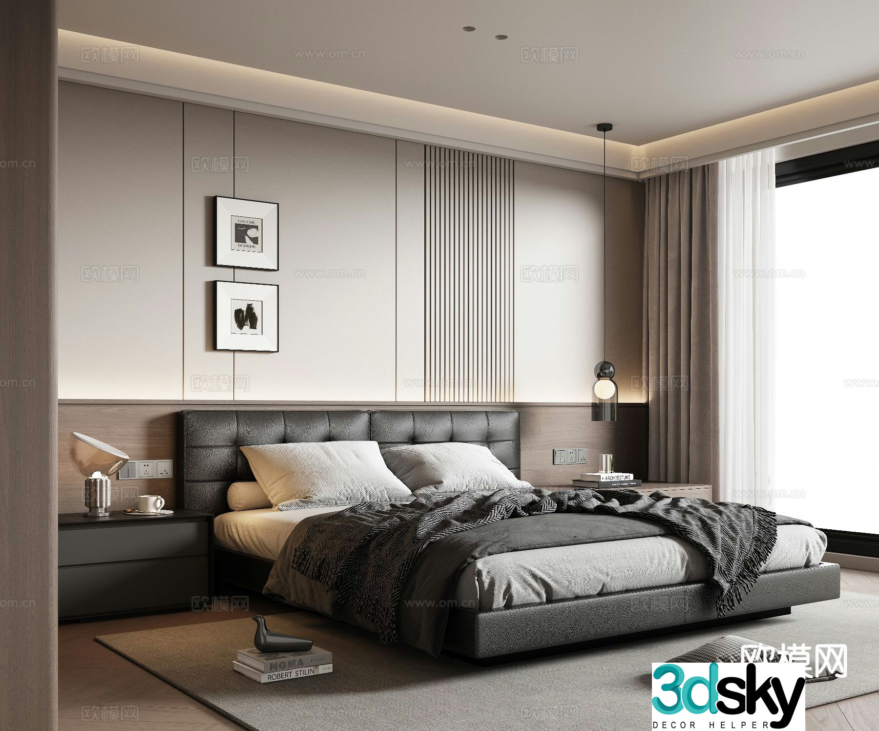 Italian style bedroom master bedroom 3d model