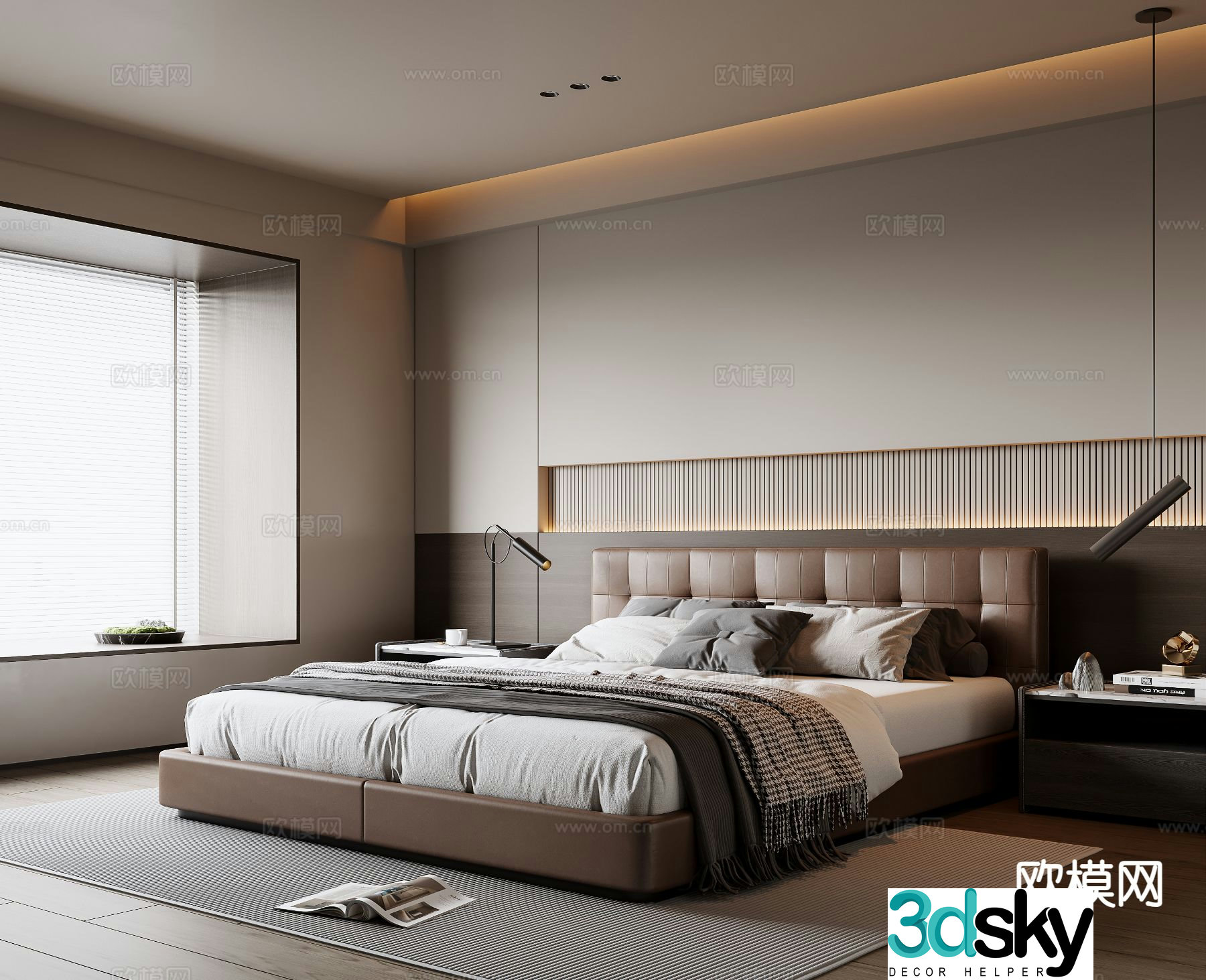 Italian style bedroom master bedroom 3d model
