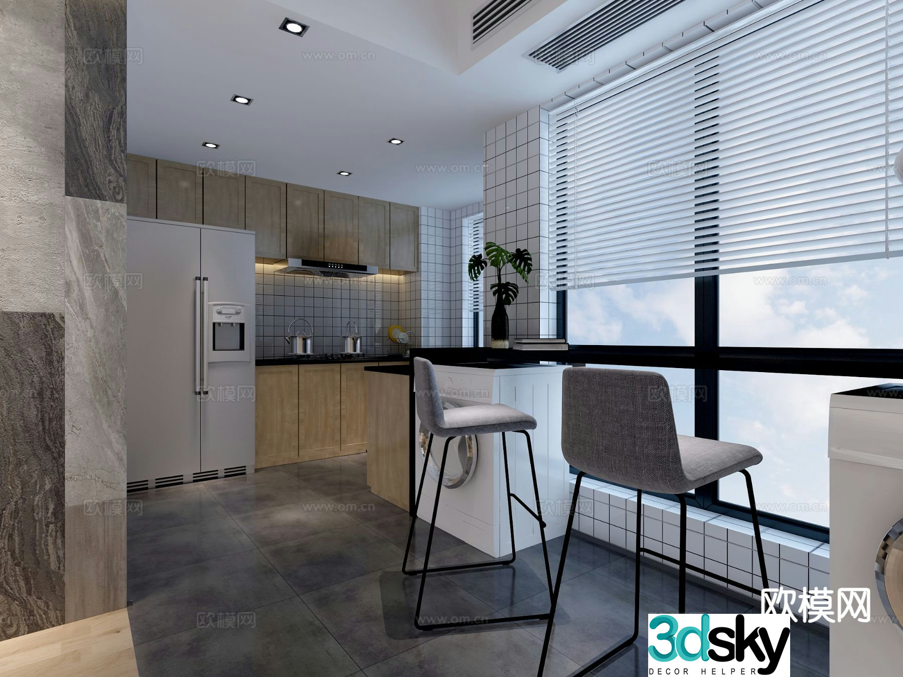 Island kitchen cabinet 3d model