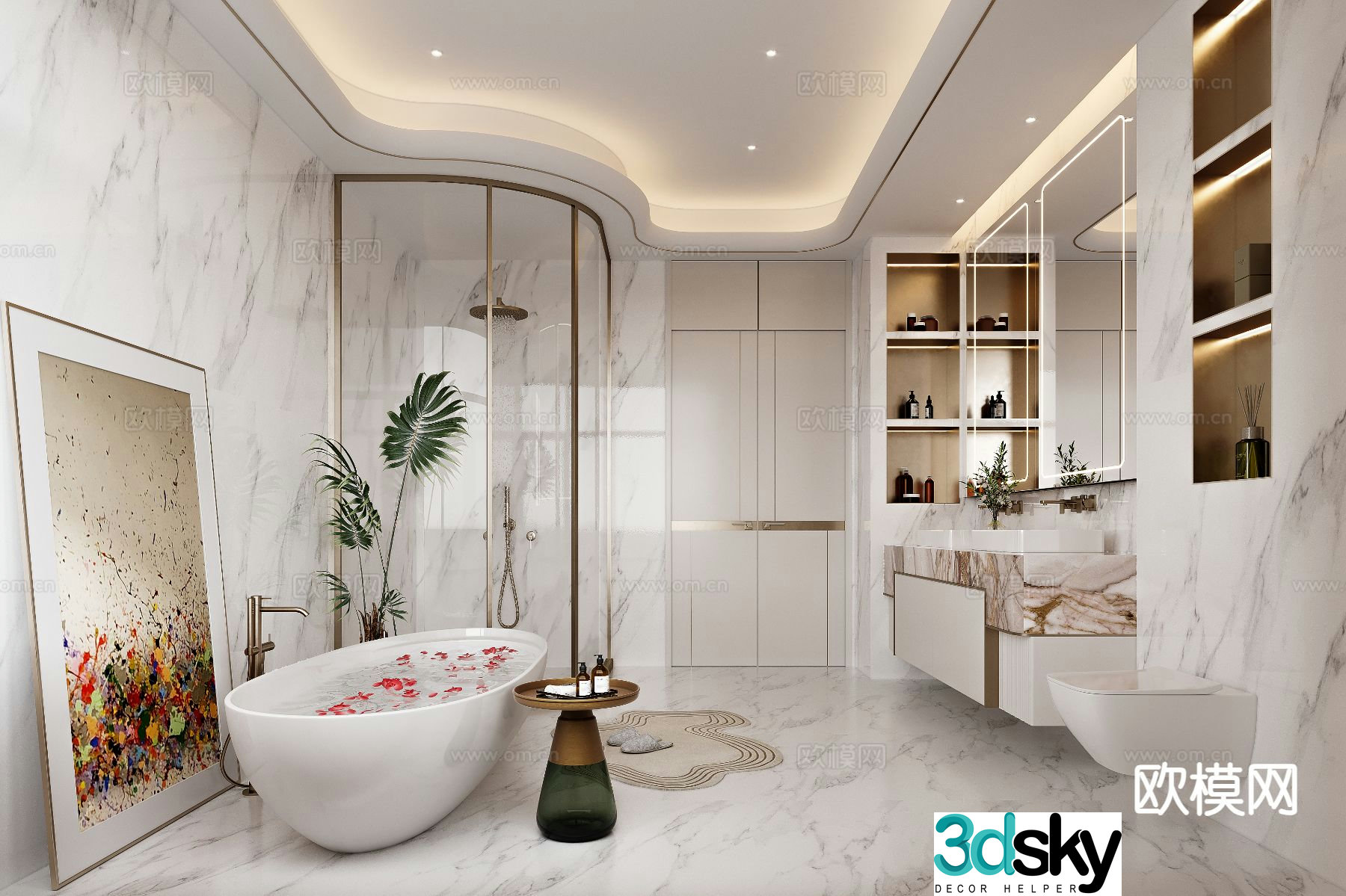 Modern bathroom bathroom master bathroom 3d model