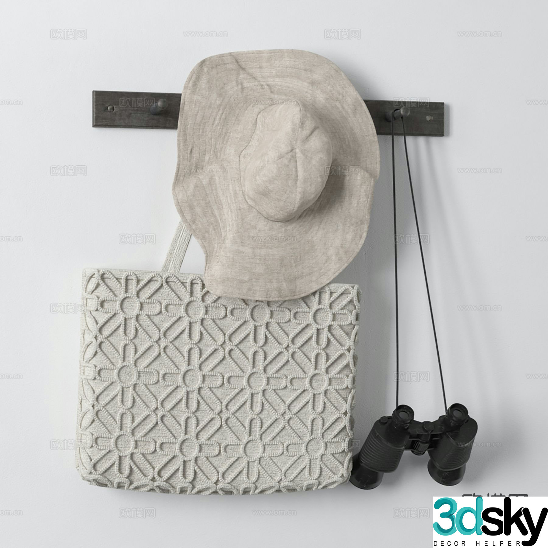 modern hat satchel 3d model