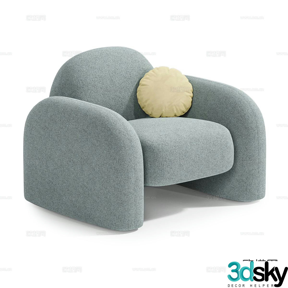 Modern single sofa leisure sofa 3d model