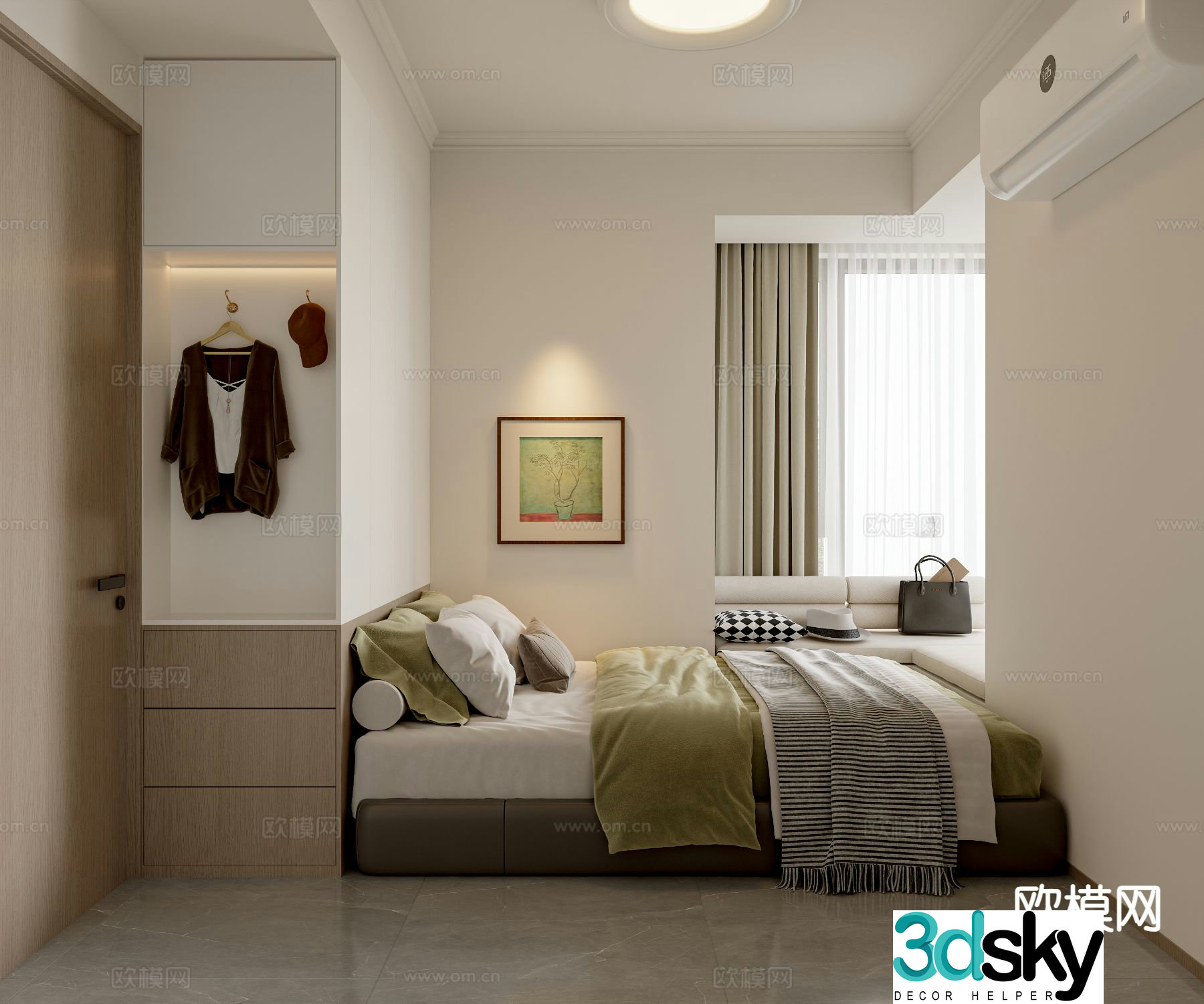 3d model of tatami bedroom and second bedroom
