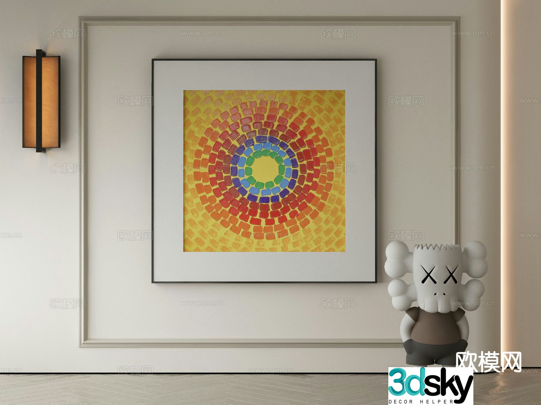 Modern decorative painting colorful hanging painting 3D model