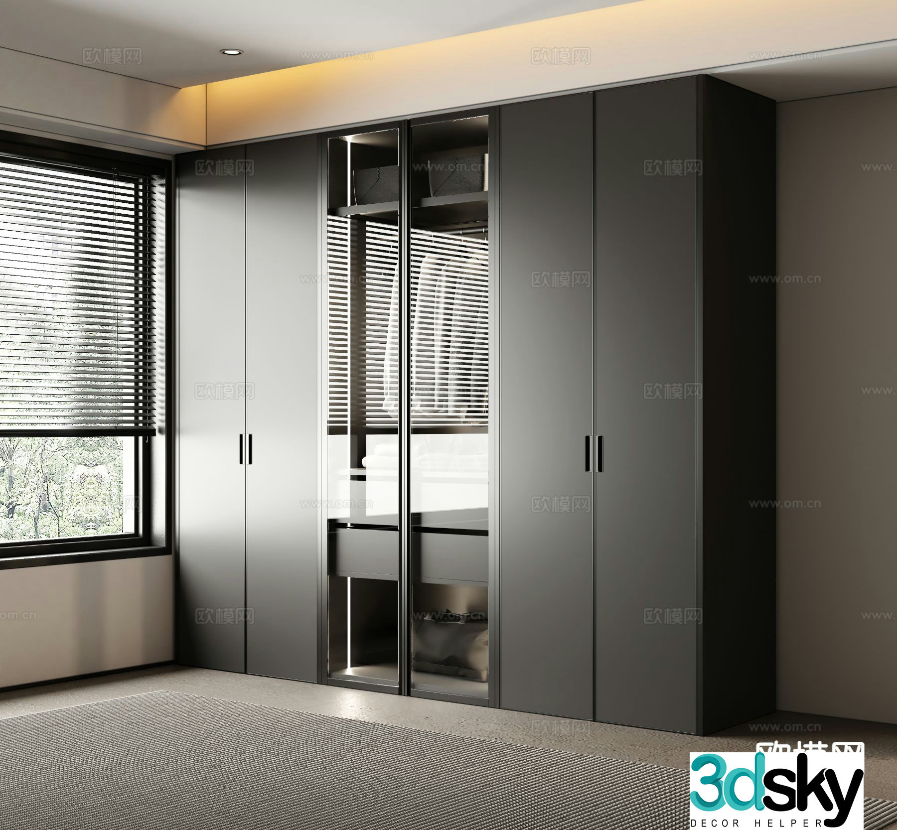 modern wardrobe wardrobe 3d model