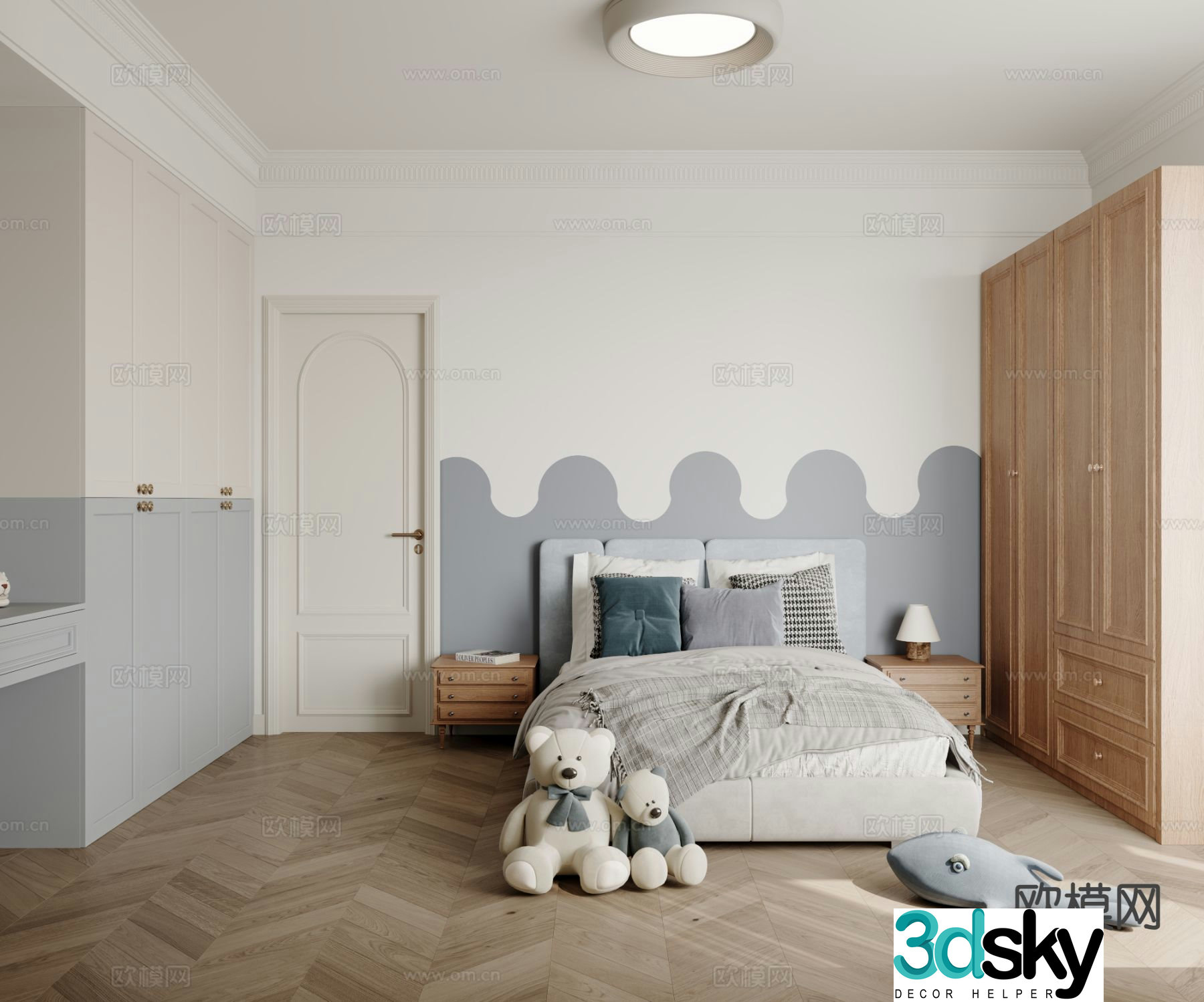 French style children’s room boy’s room 3d model