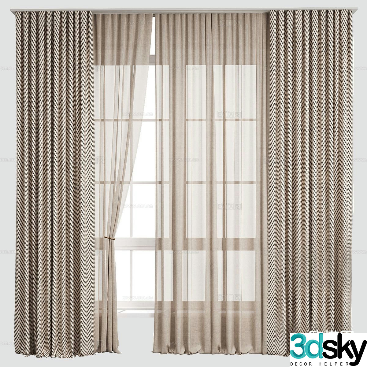 Plain curtains and screens 3d model