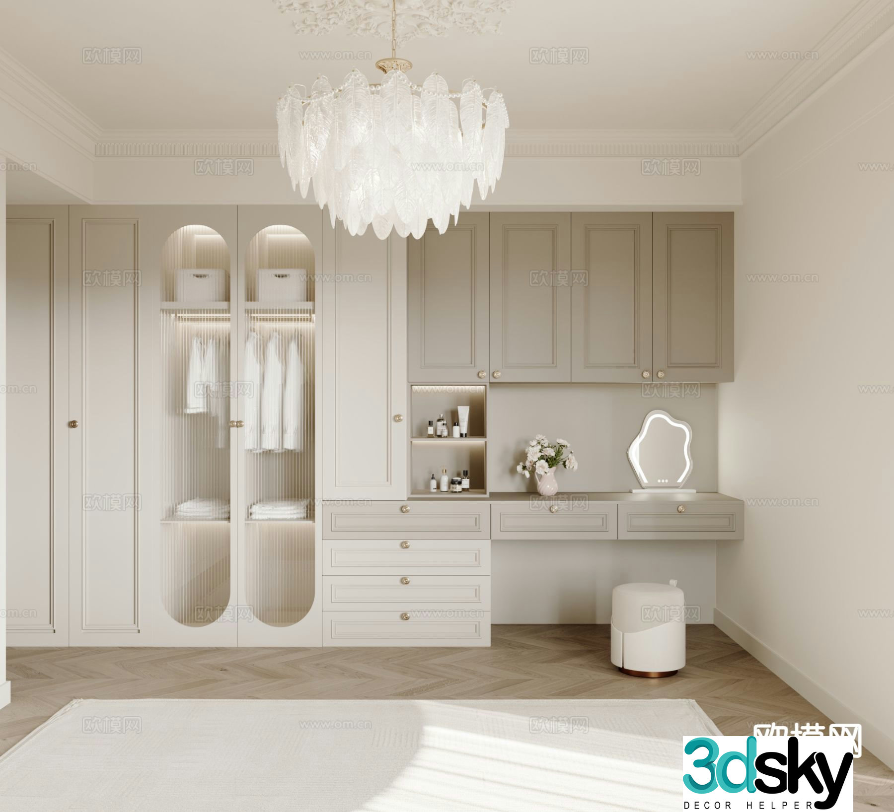 French cloakroom 3d model
