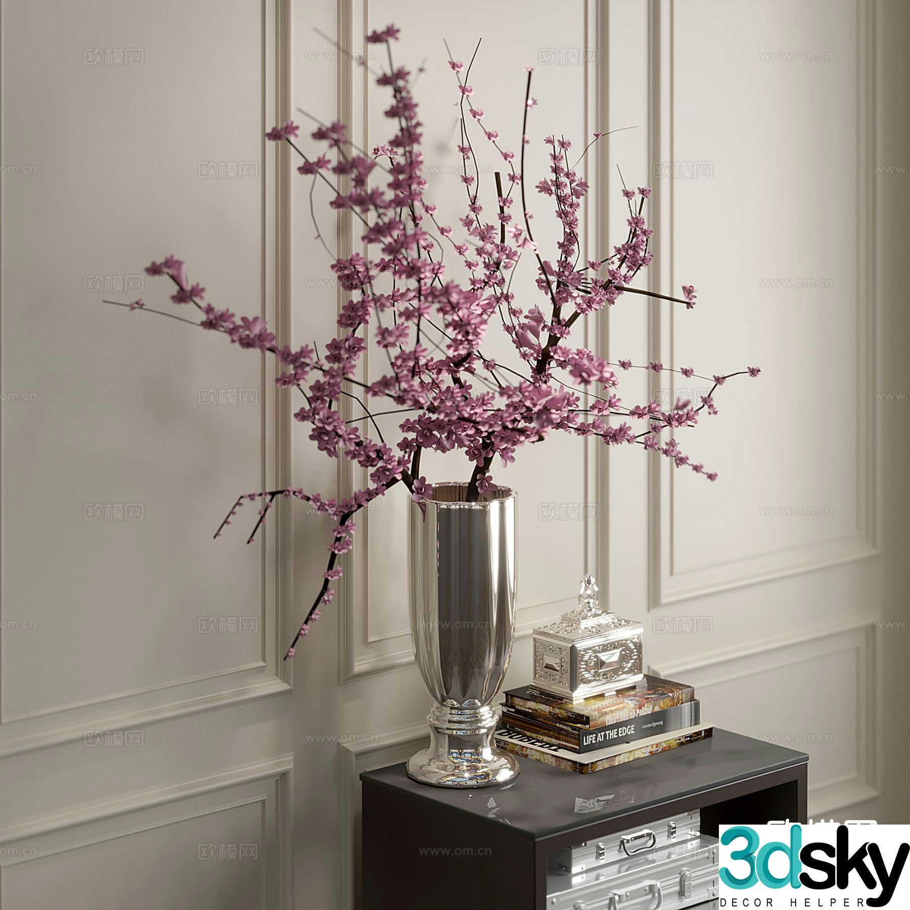 new chinese style vase flowers flower arrangement flowers 3d model