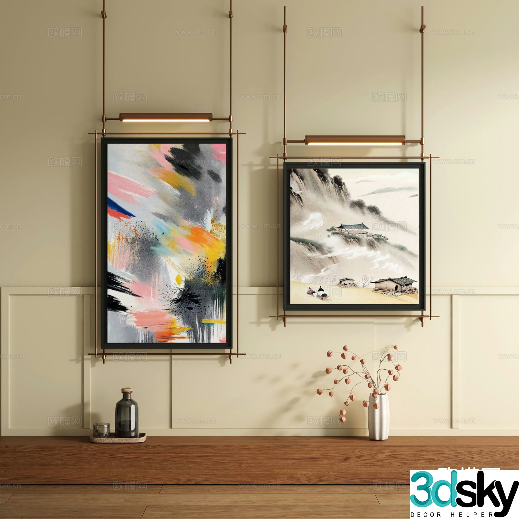 Decorative painting texture painting hanging painting 3d model