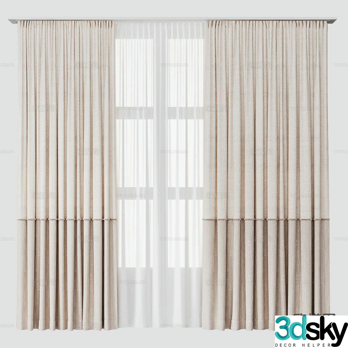 Plain curtains and screens 3d model