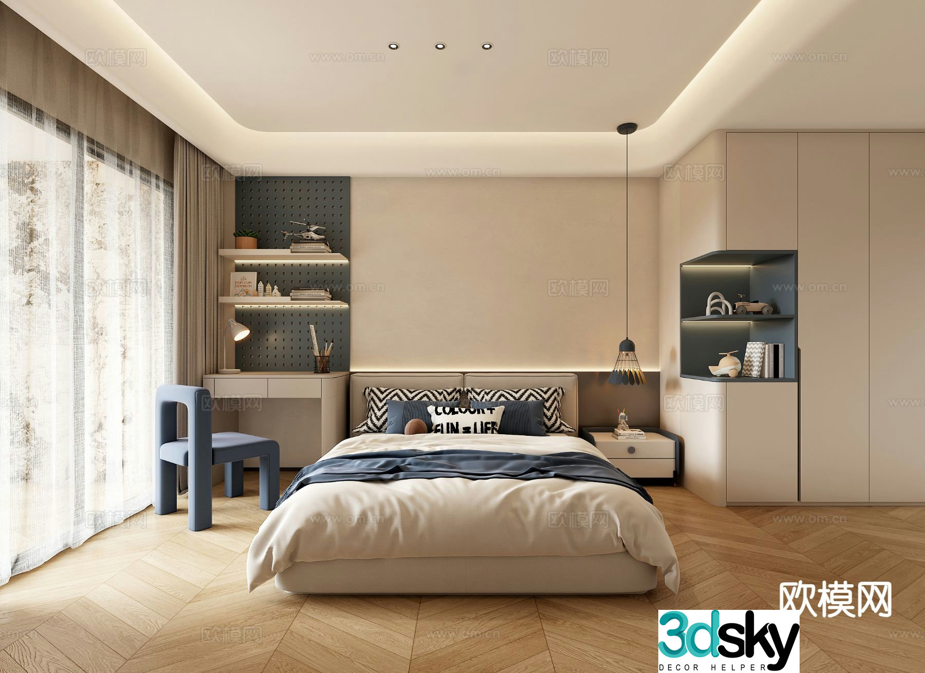 Modern boy’s room children’s room 3d model
