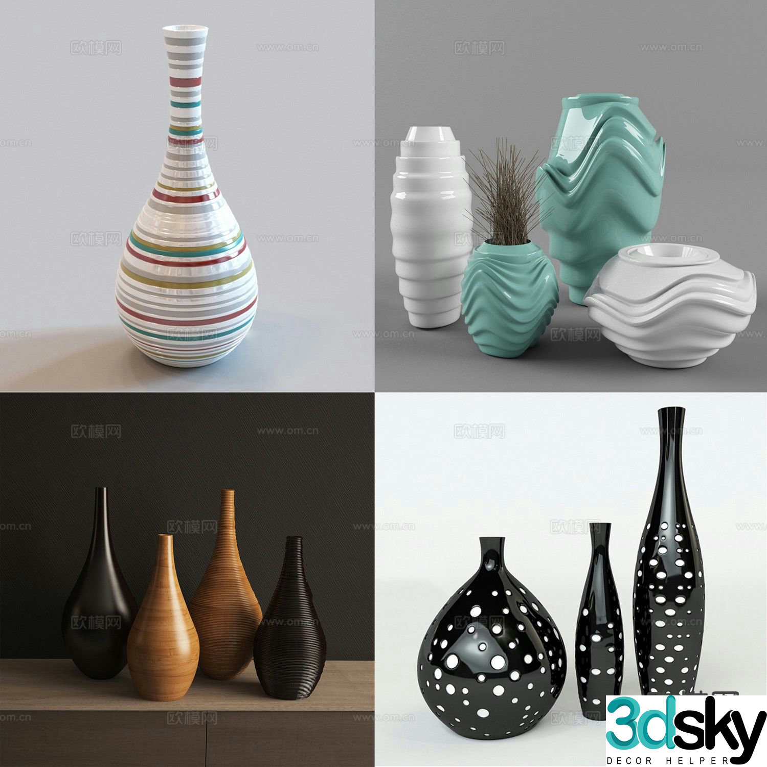 vase ceramic crafts porcelain 3d model