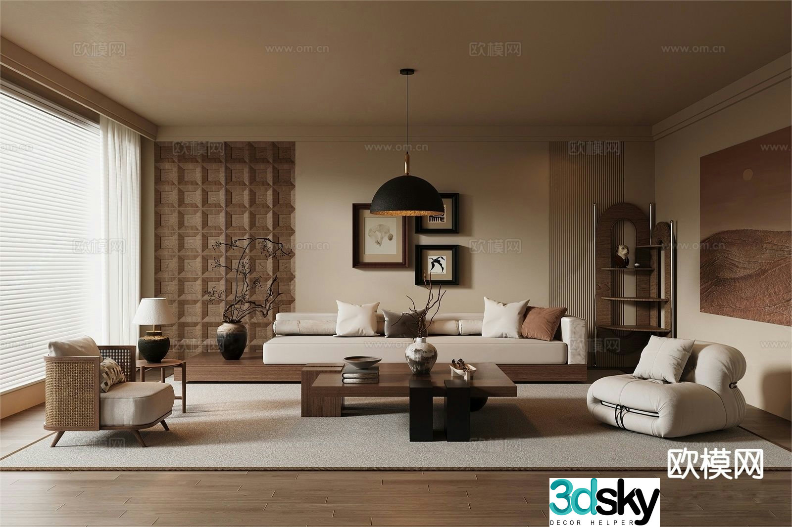Medieval style living room 3D model