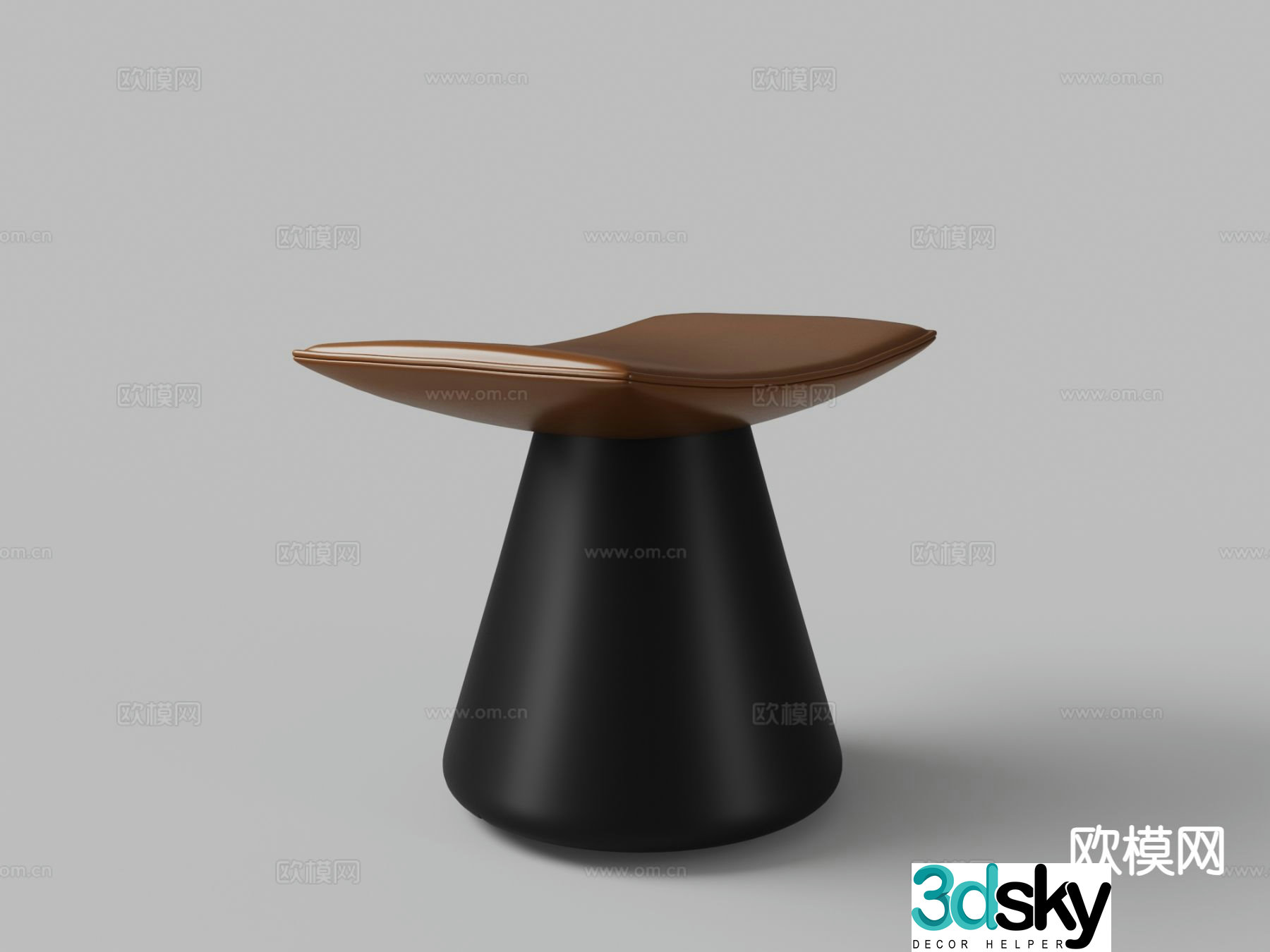 Modern leather stool sofa stool pouf 3d model