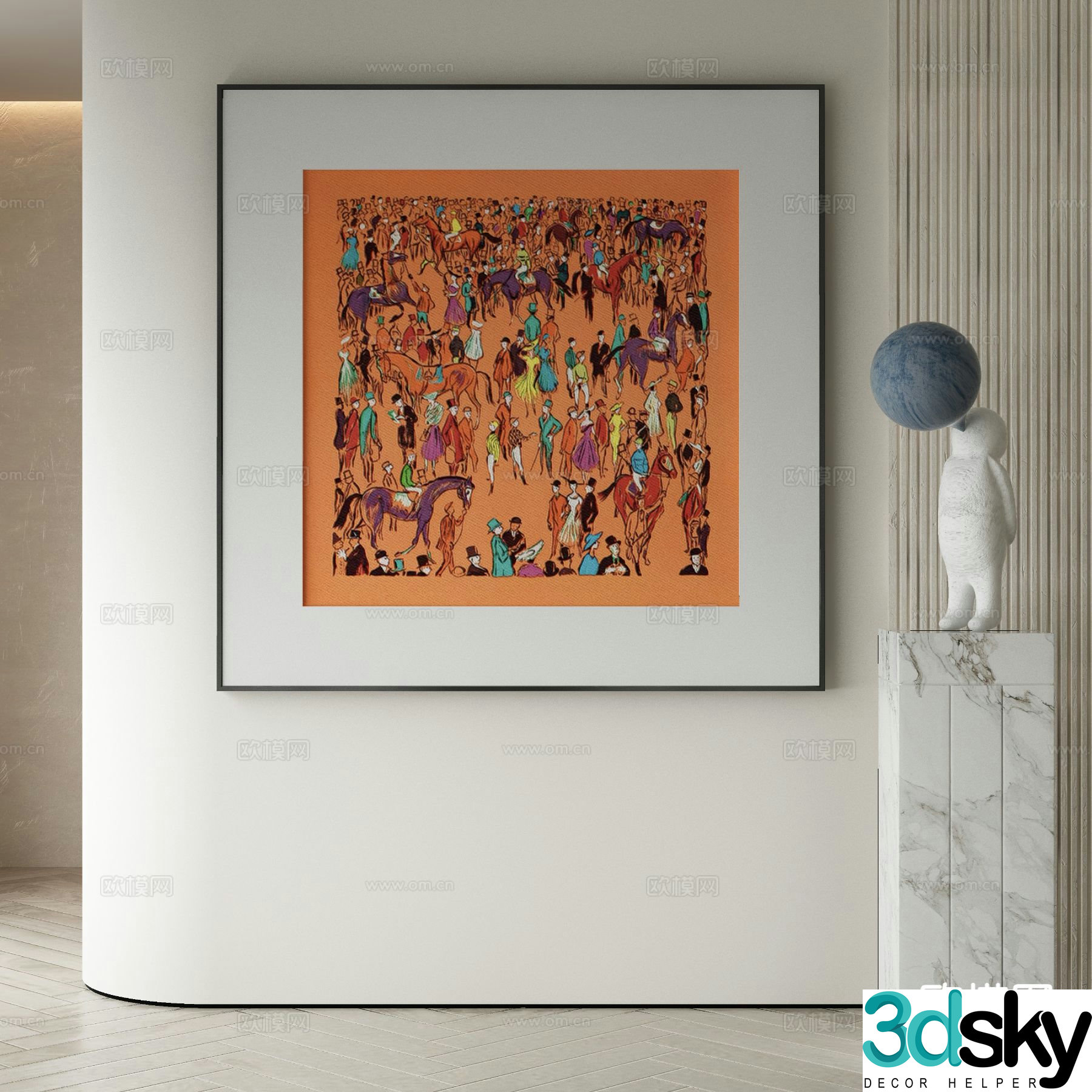 Modern art painting decorative painting 3d model