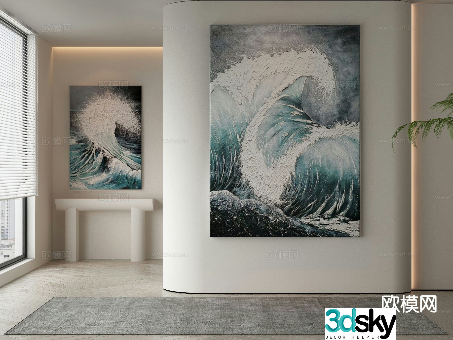 Decorative painting texture painting hanging painting 3d model