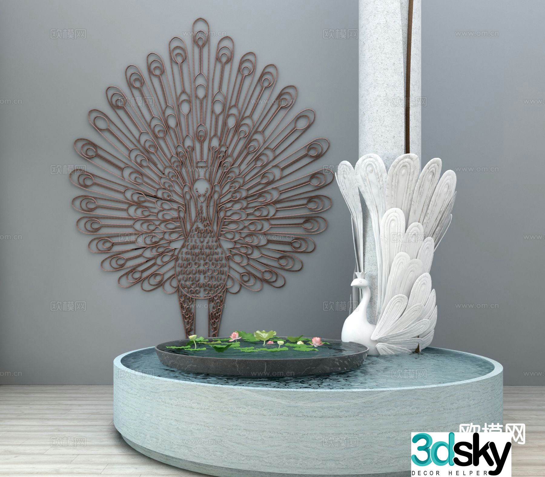 New Chinese style gardening sketch landscape sketch 3D model