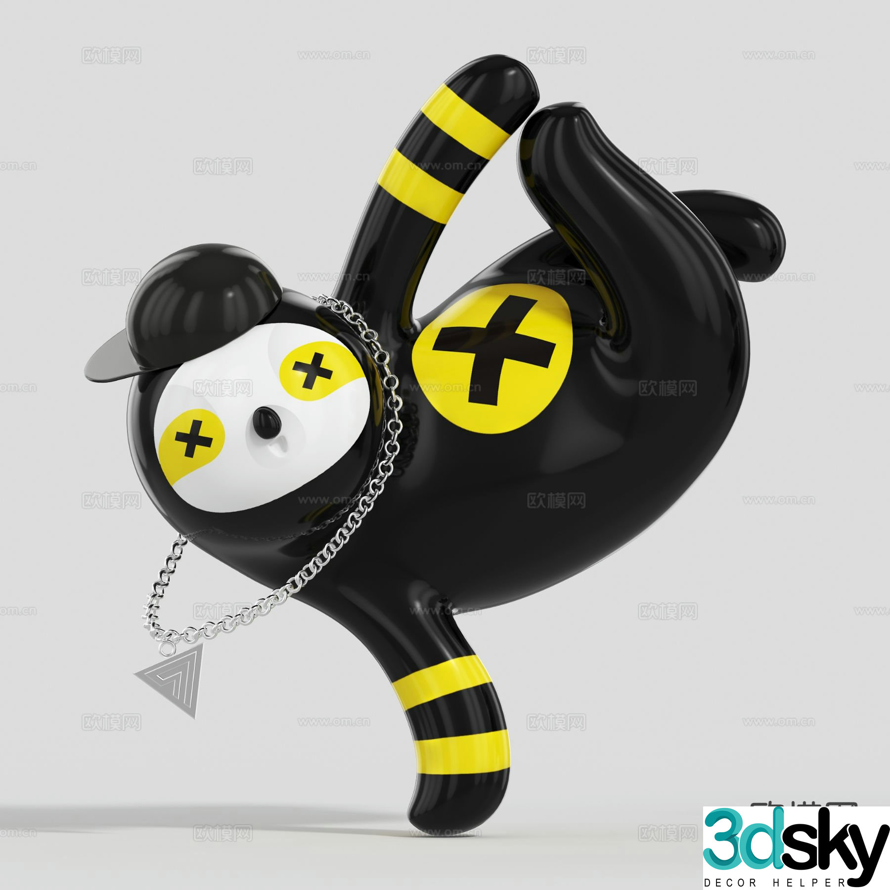 Cartoon trendy toys sculpture doll cartoon ornaments 3d model