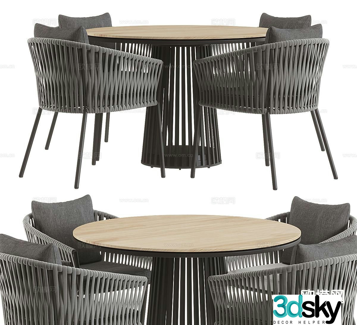 Porto leisure table and chair negotiation table and chair 3d model