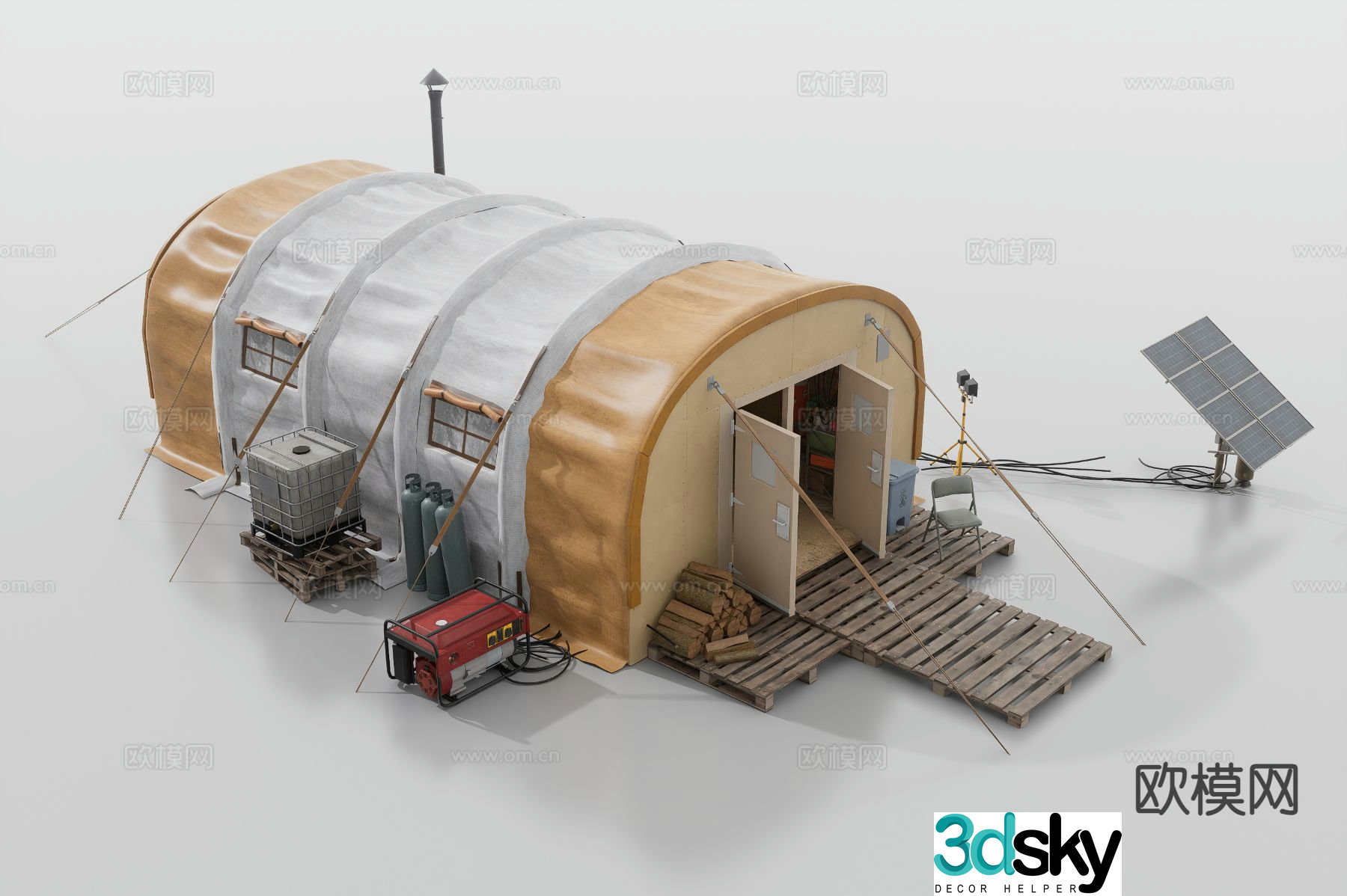 tent studio temporary shelter 3d model