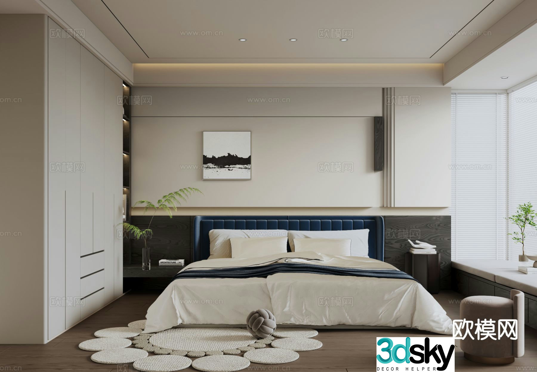 Modern bedroom second bedroom 3d model