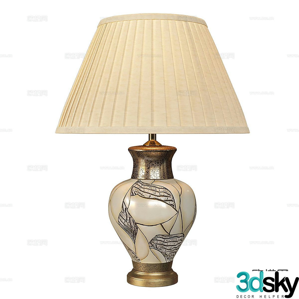 Simple European desk lamp 3d model