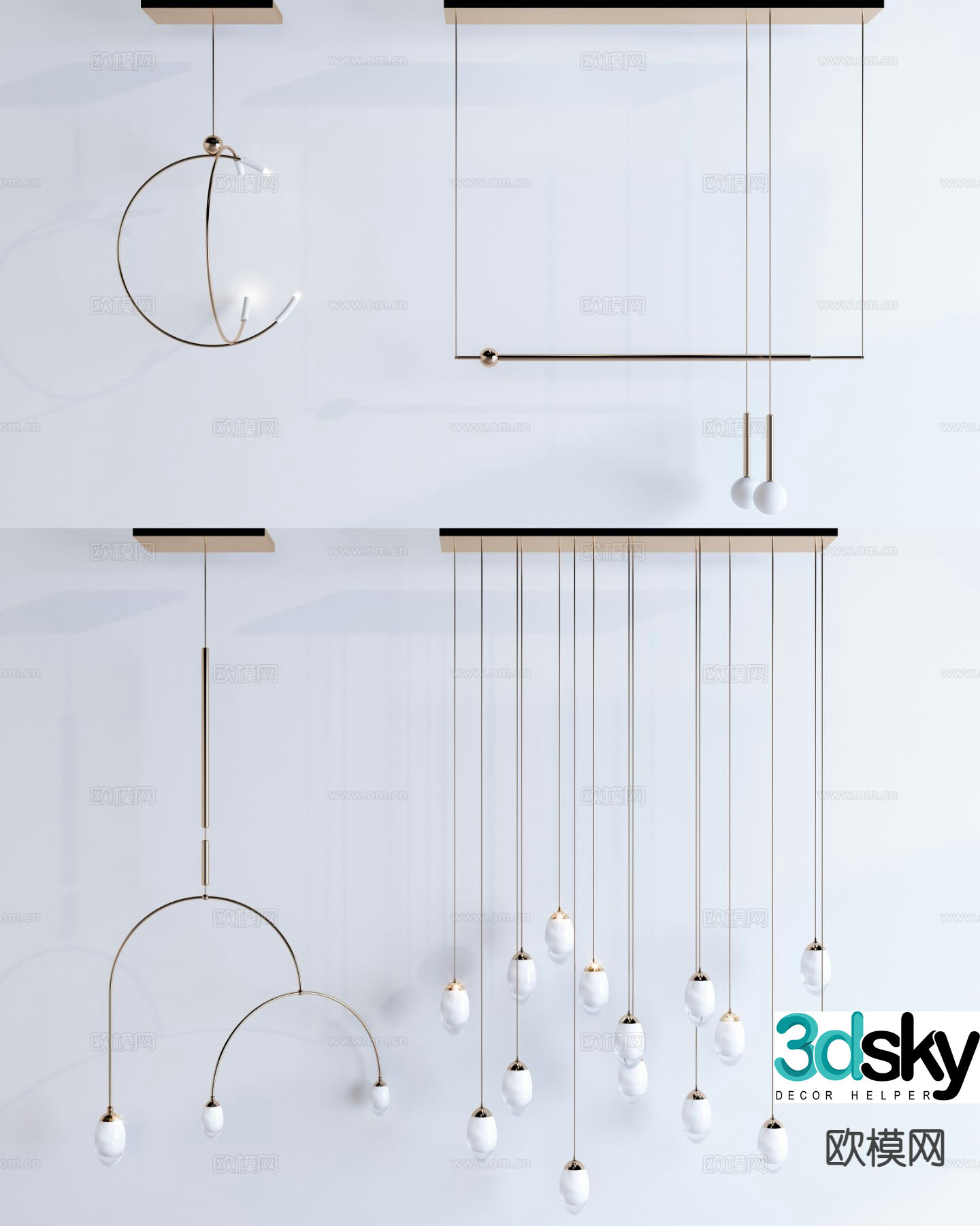 Modern chandelier creative chandelier 3d model
