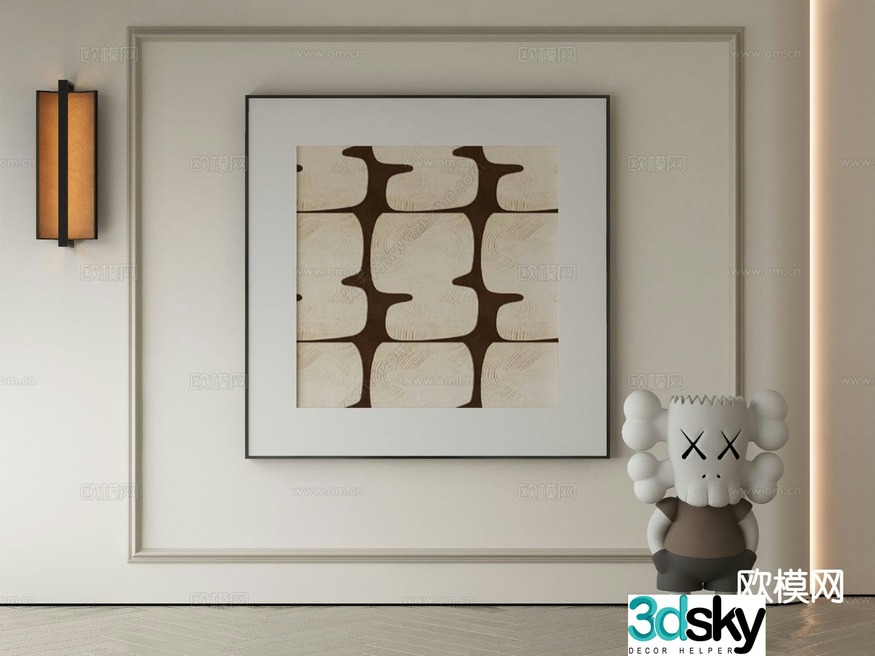 Modern decorative painting hanging painting 3d model