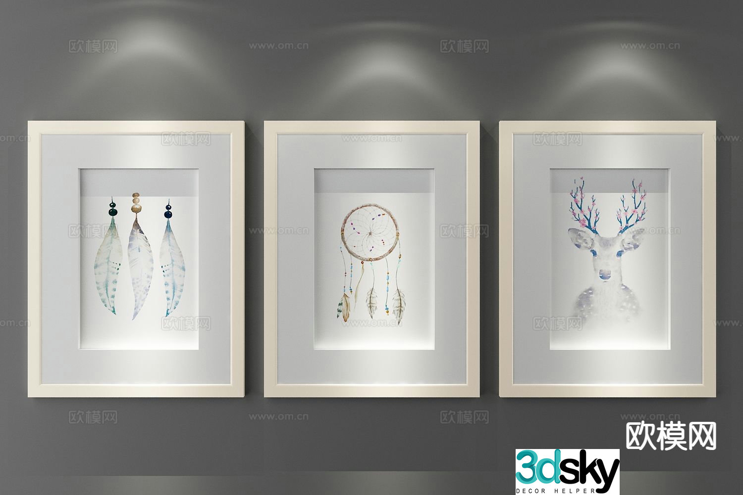 Decorative painting art painting hanging painting 3d model