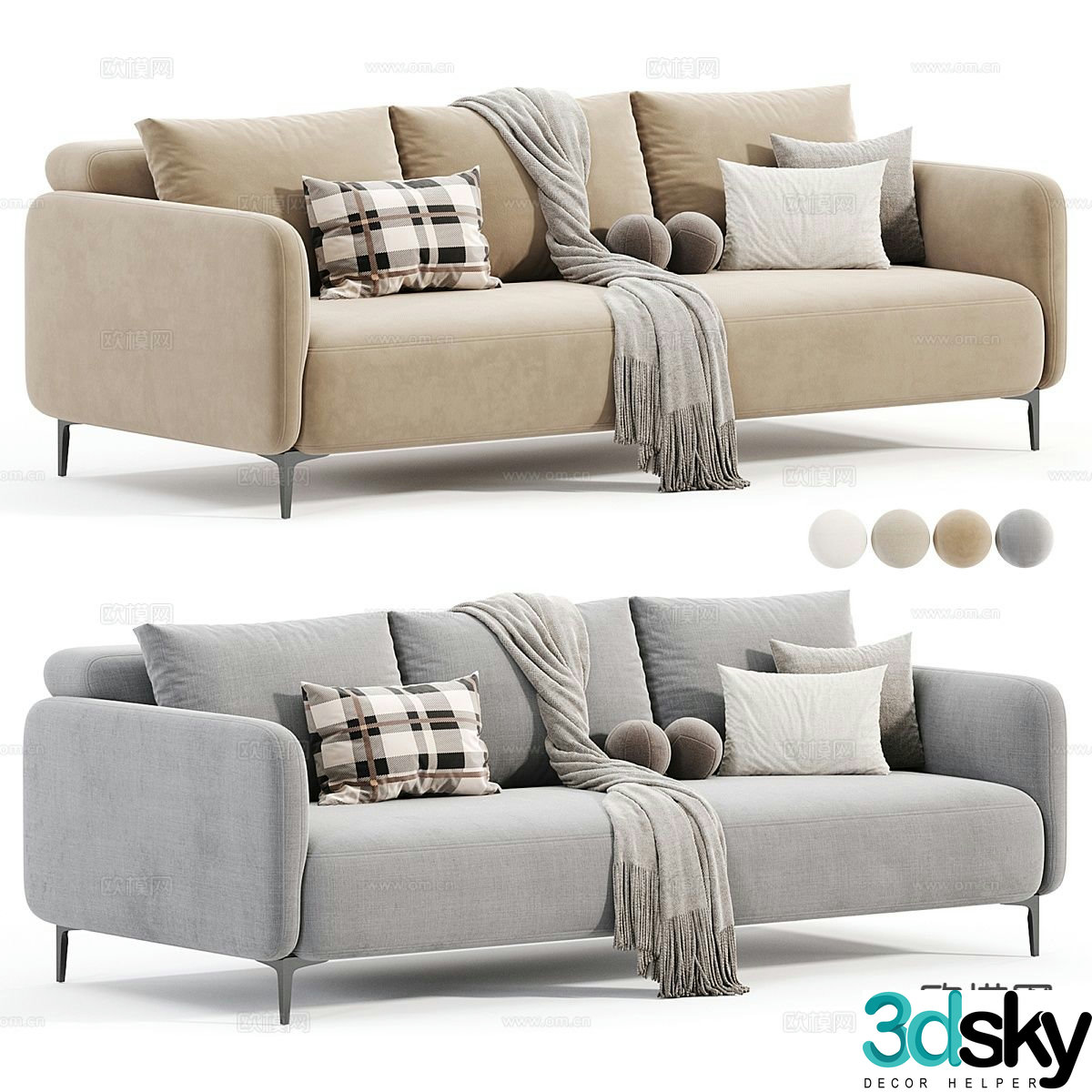 multi-person sofa 3d model