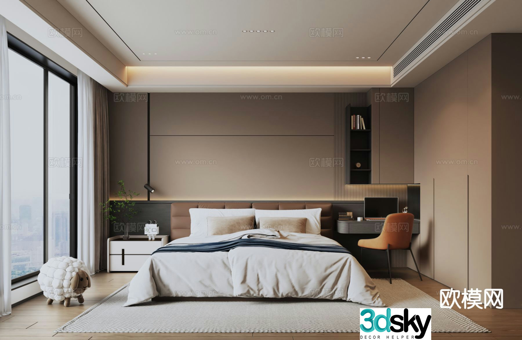 Italian style bedroom master bedroom 3d model