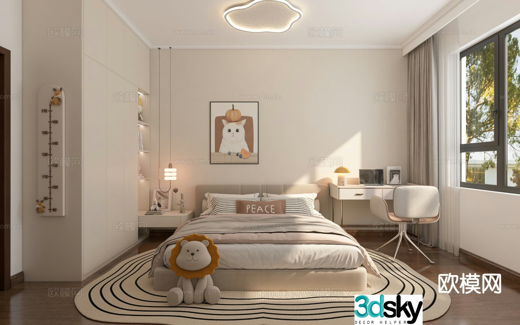Modern children’s room girl’s room kid’s room 3d model