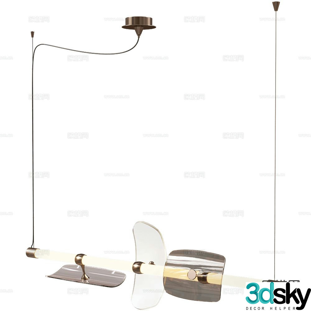 Italamp long chandelier 3d model