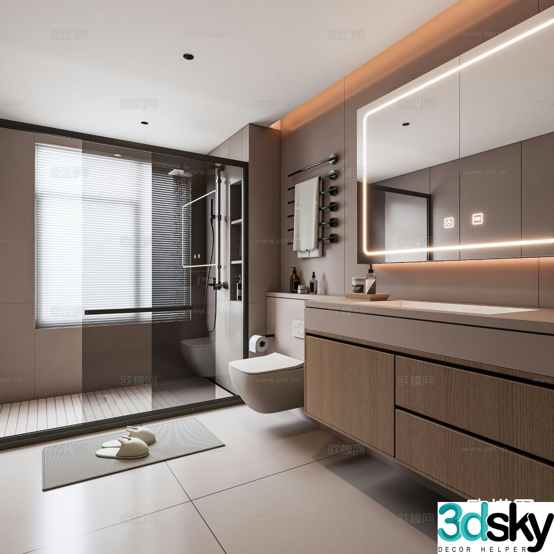 Italian bathroom bathroom 3d model