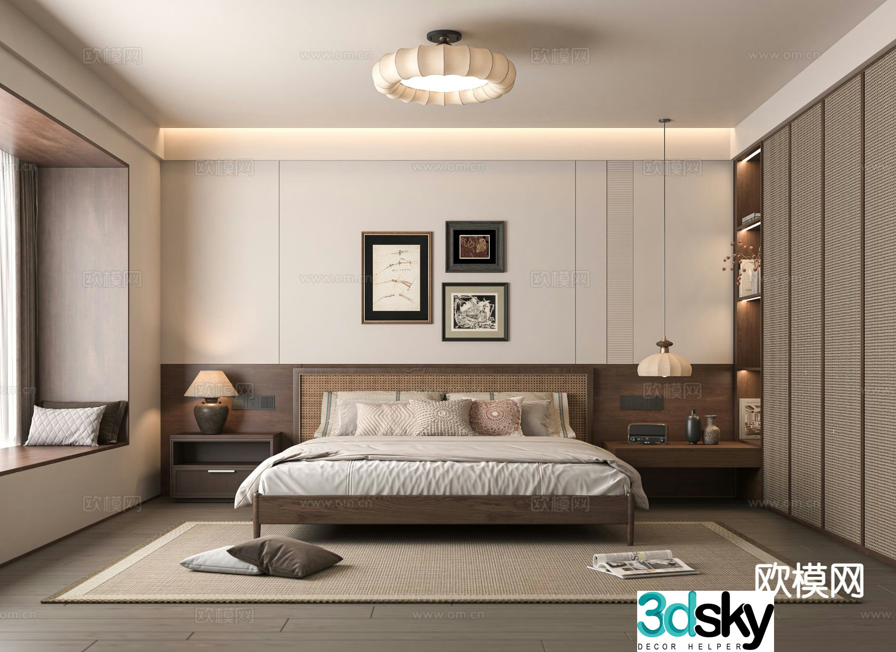 Medieval style bedroom master bedroom 3d model