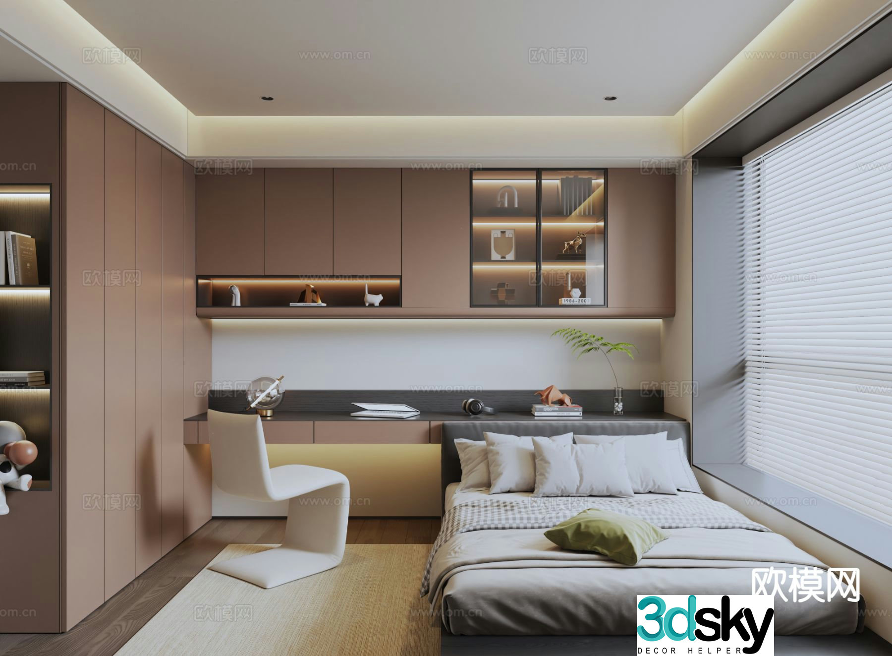 3d model of tatami bedroom and second bedroom