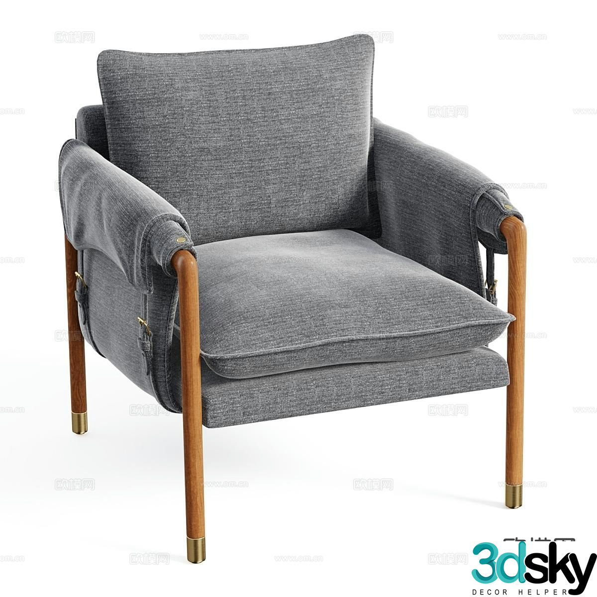 Havana Nordic Chair Lounge Chair Armchair 3d model
