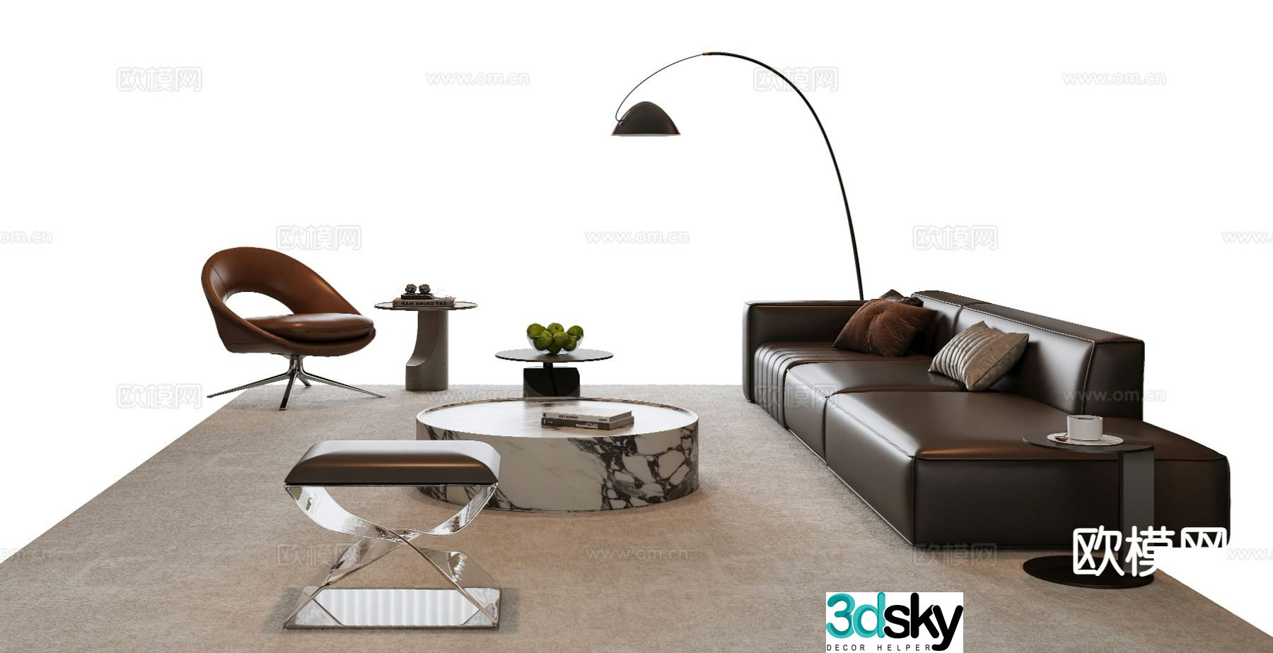 Italian sectional sofa 3d model