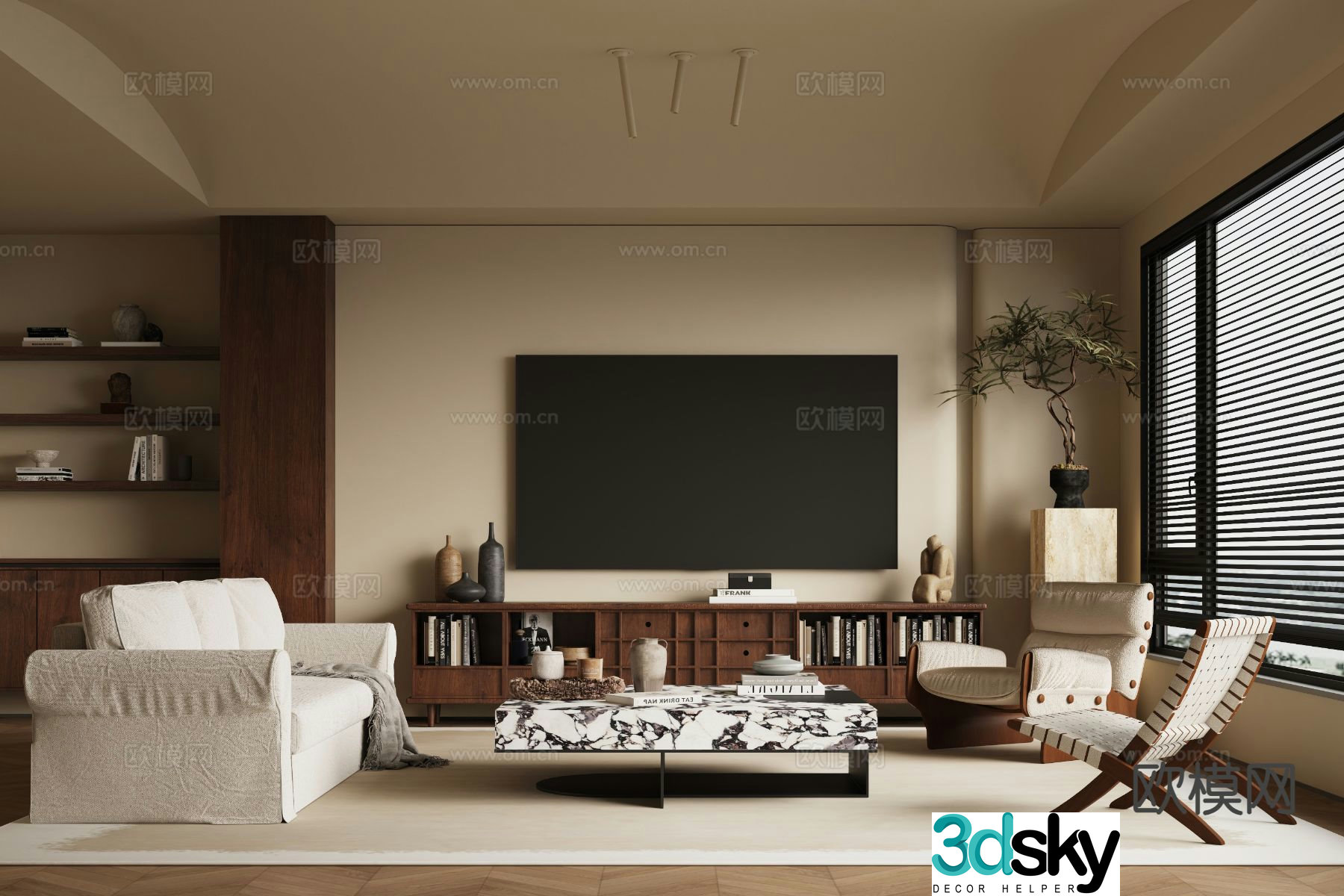 Medieval style living room 3D model