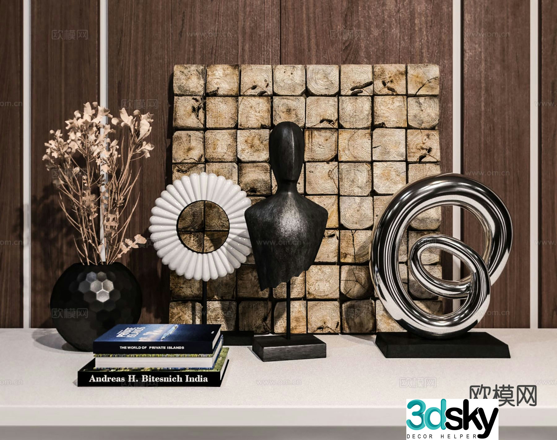 Modern decorations ornaments humanoid sculptures vase 3D model