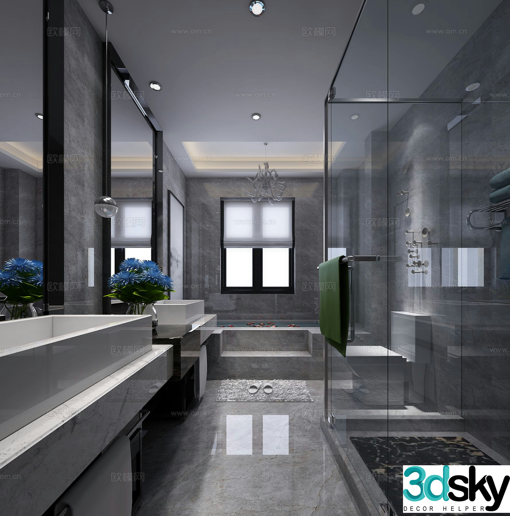 Modern bathroom bathroom toilet 3d model