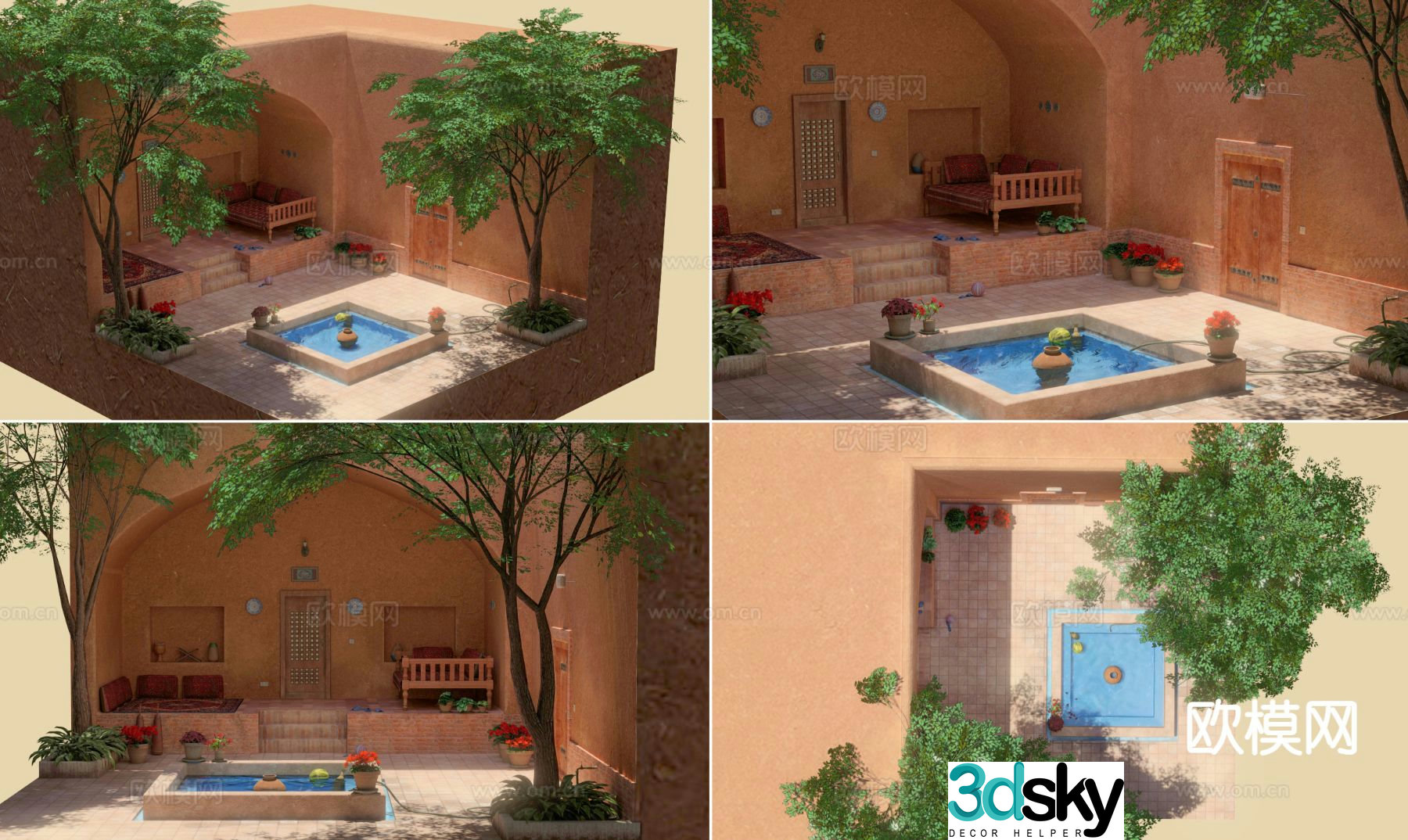 Courtyard Villa Persian Garden 3d model