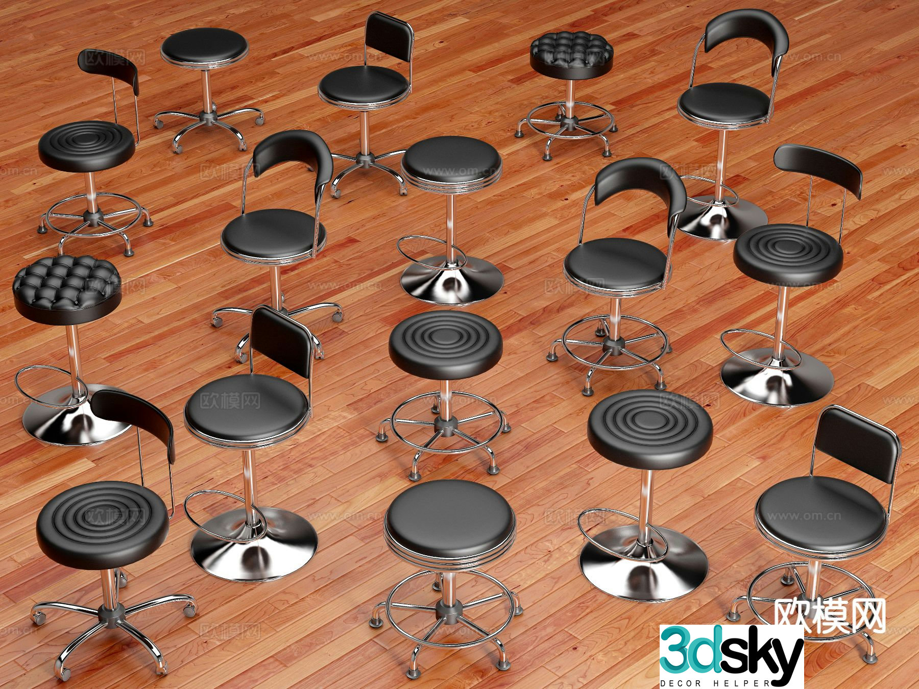 Modern bar stool bar stool high stool 3d model