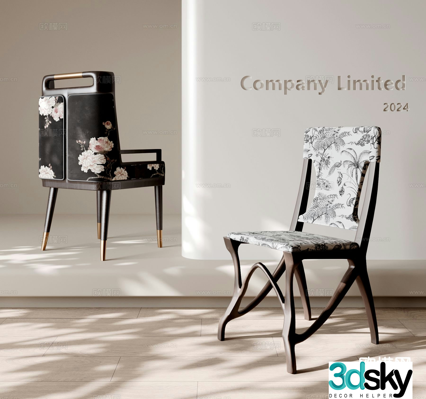 Medieval style chair leisure chair 3d model