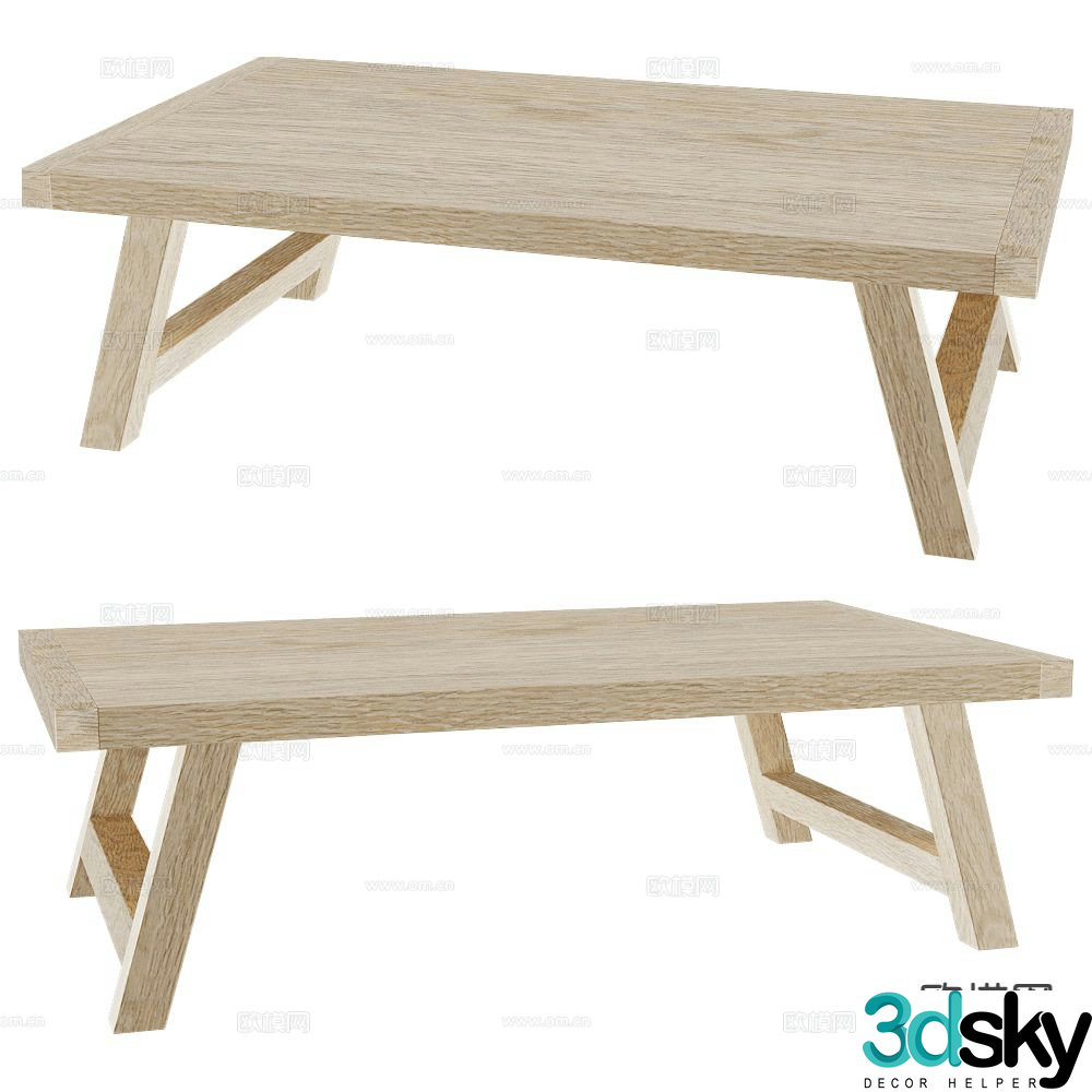 Sifas log style dining table 3d model