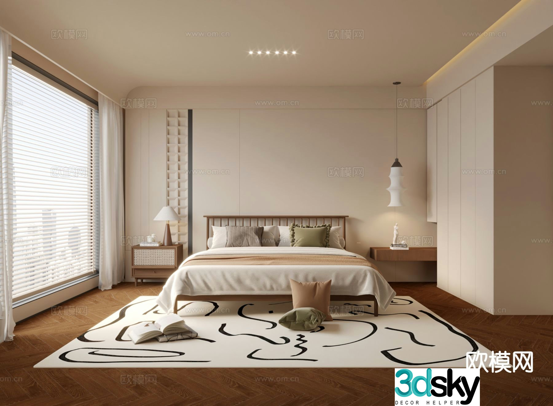 Wabi Sabi bedroom master bedroom 3d model