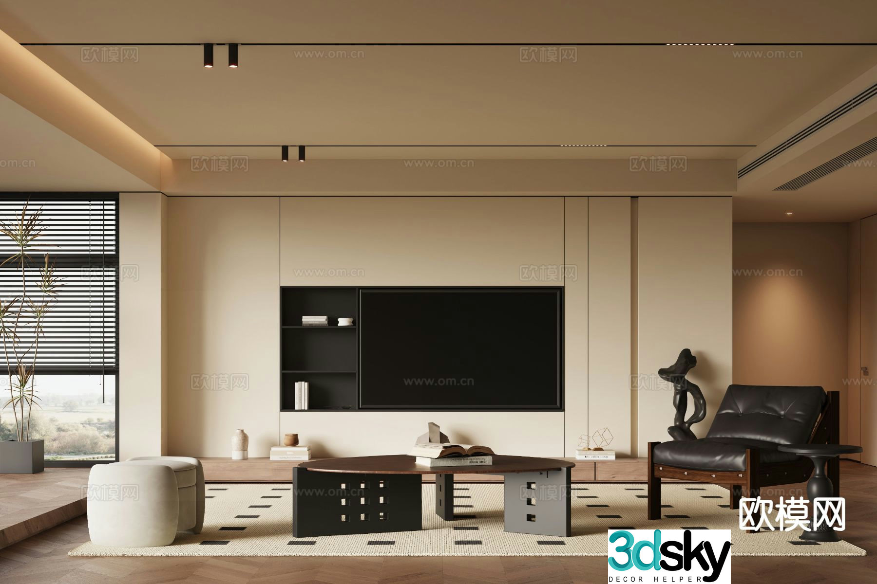 Medieval style living room 3D model
