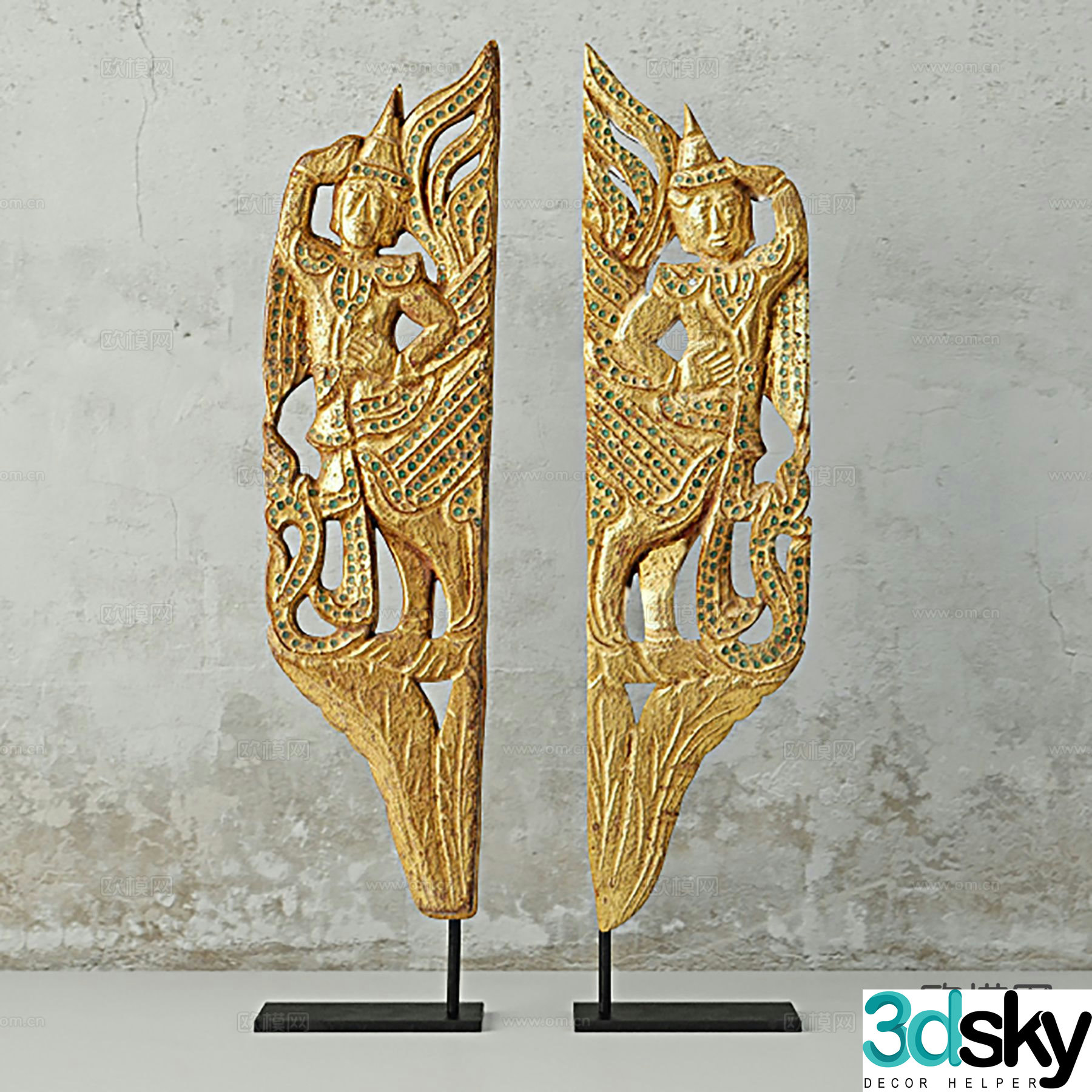 European abstract ornaments art ornaments 3d model