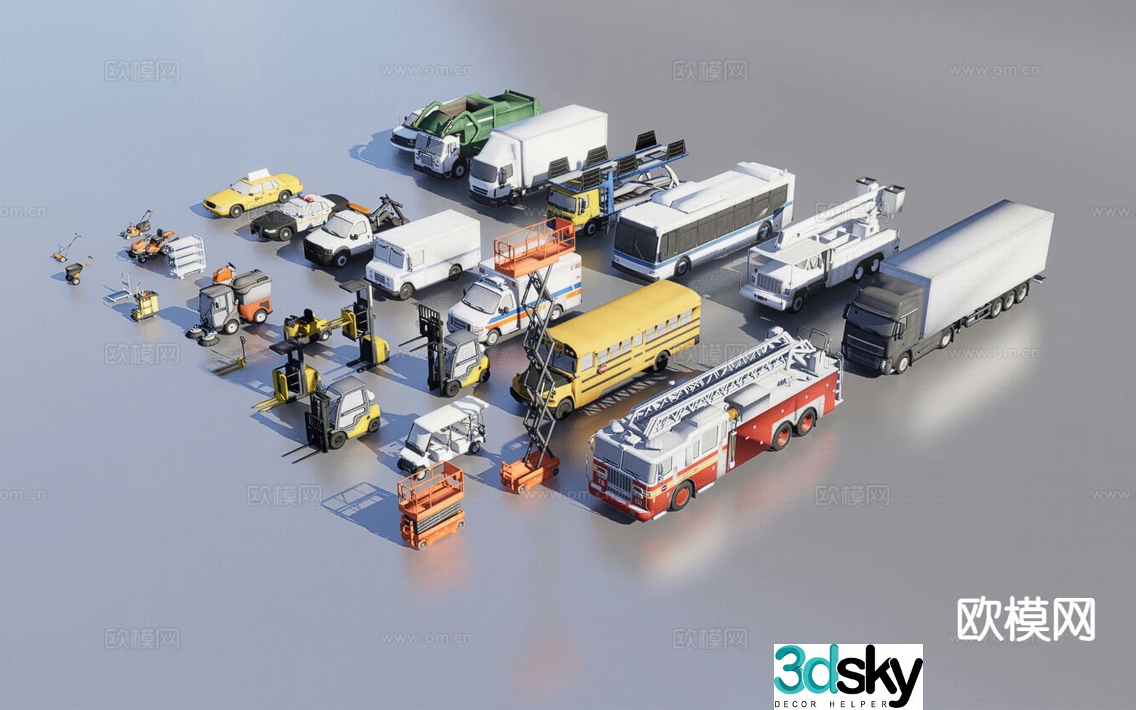 Cleaning vehicle engineering vehicle 3d model